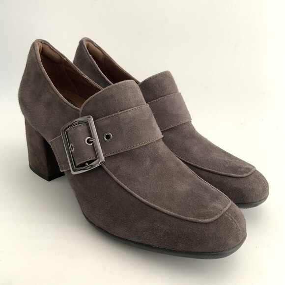 Earthies Suede Rhea Square-toe Block Heel Booties 10 - Picture 11 of 11